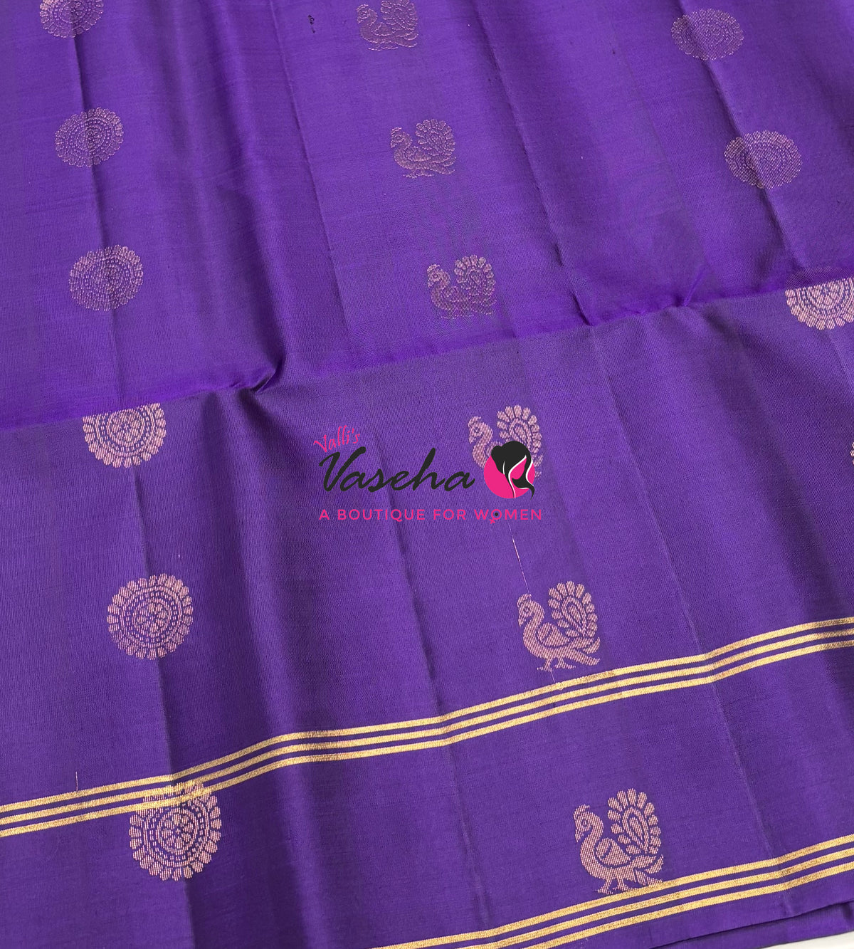 Pure Soft Silk Saree  - Purple & Dual Tone Green Combo - VVPSS136