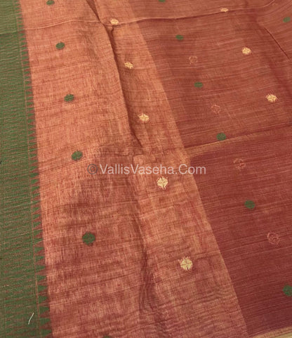 Muga Cotton Saree - Contrast Blouse - VVMCS001