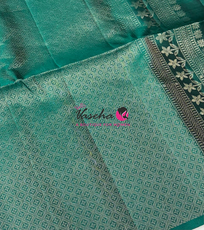 Pure Soft Silk Saree - Lemon Green With Green - VVPSS072