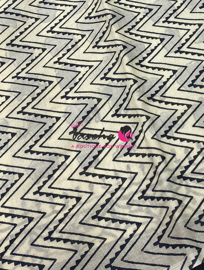 Pure Soft Mul Mul Cotton Sarees - Hand Block Prints - VVMMC011