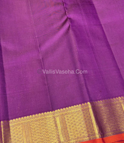 Pure Kanchipuram Silk Saree - Purple Shade - VVPS027