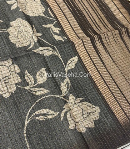Art Tussar / Art Silk - Grey & Grey Shade - VVATS004