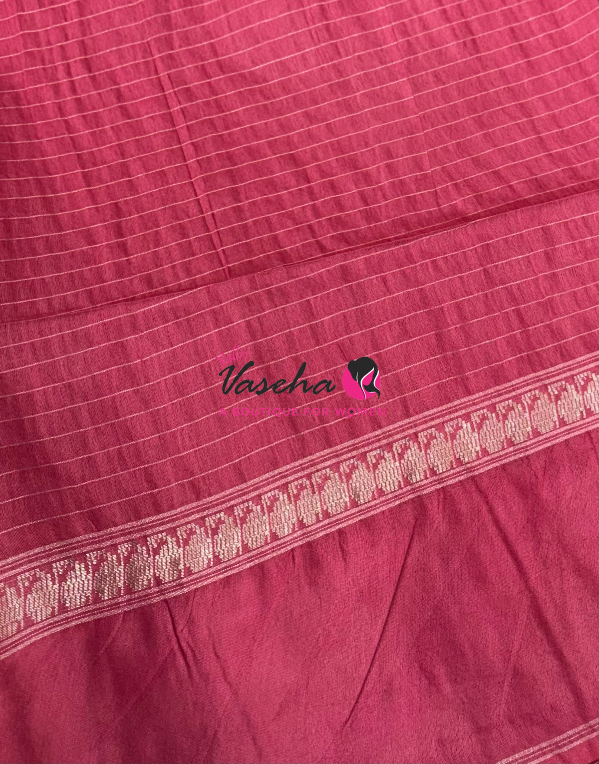 Bhagalpuri Silk | Light Green With Pink Combo | VVBS011