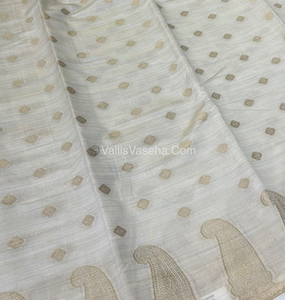 Semi Tussar Silk Saree - Cream shade - VVSTS010