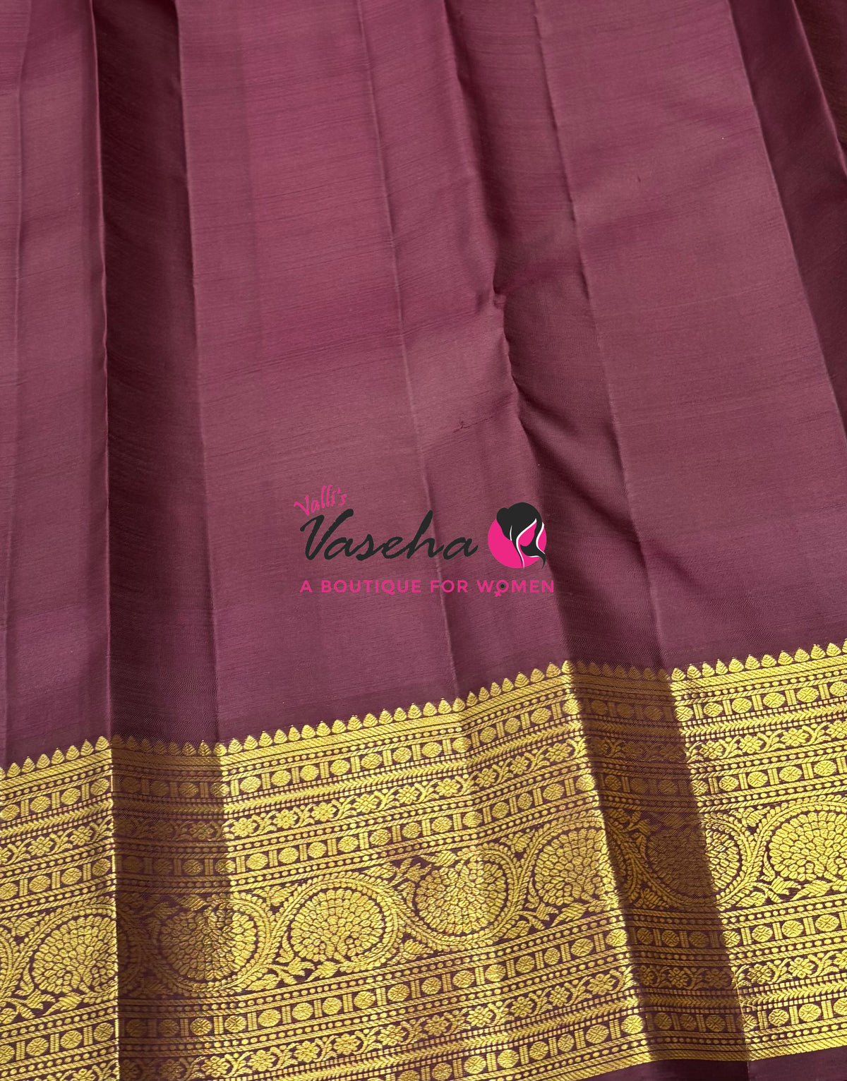 Pure Kanchipuram Silk Saree - Green   With Wine Brown - VVPS097