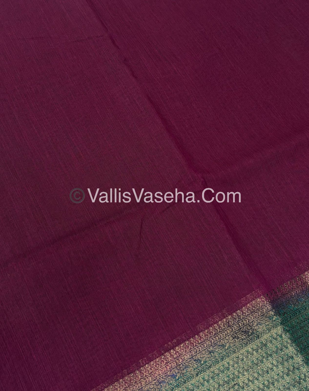 Bamboo Silk Saree - Wine With Green Shade - VVBSS003