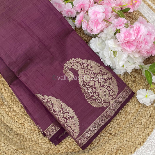 Semi Tussar Silk - Wine Shade - VVSTS002