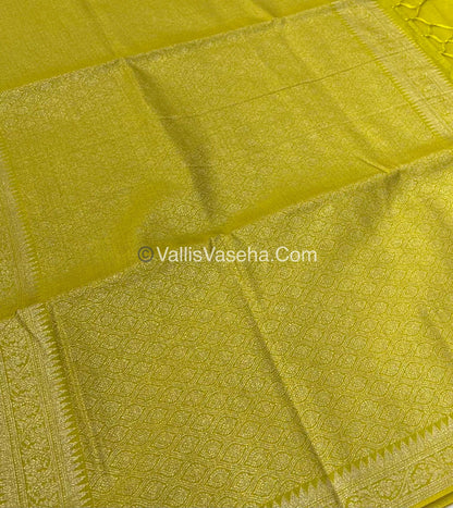 Banarasi - Heritage Silk - Semi Kathan Silk - Lemon Yellow Shade - VVBHS003