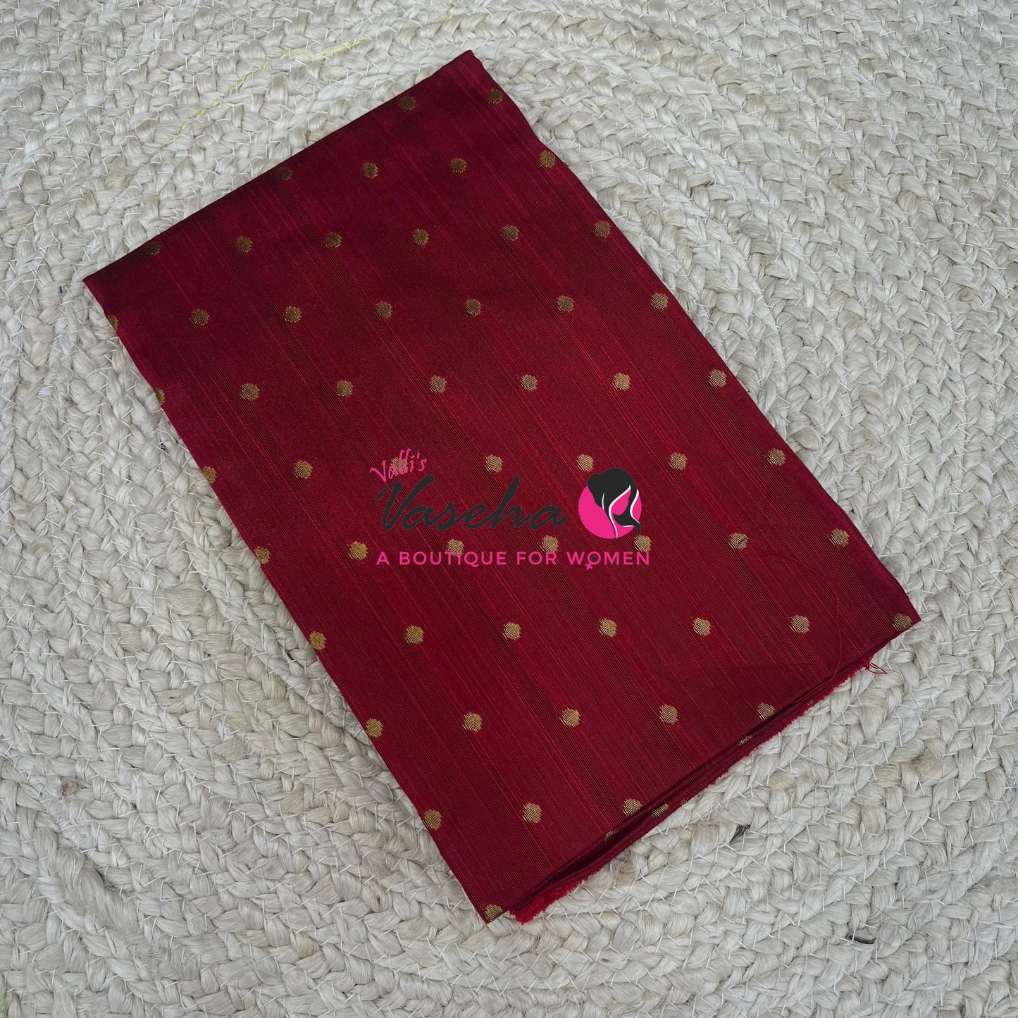 Blouse Bit - Semi Raw Silk - Round Zari -Butta Design - 1mtr - VVBB001