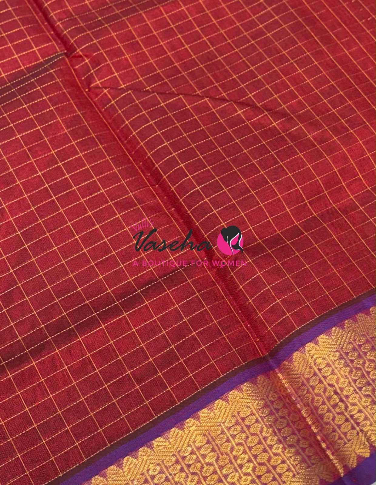 Pure Silk Cotton Saree - Zari Checks - VVCSC001
