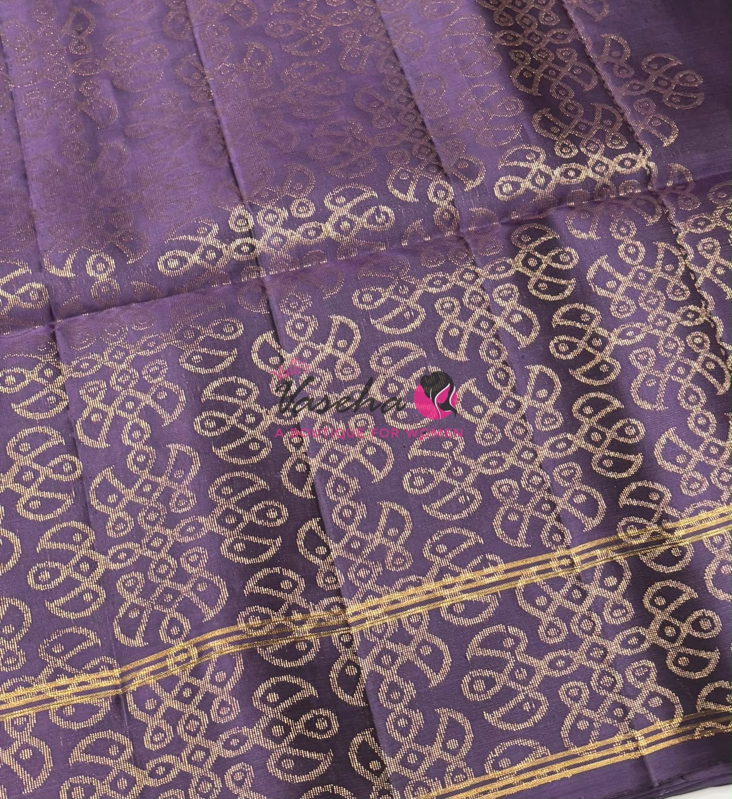 Pure Soft Silk Saree - (1.75 Warp) Kolam Design - Shade Of Grey & Light Purple Shade - VVPSS074