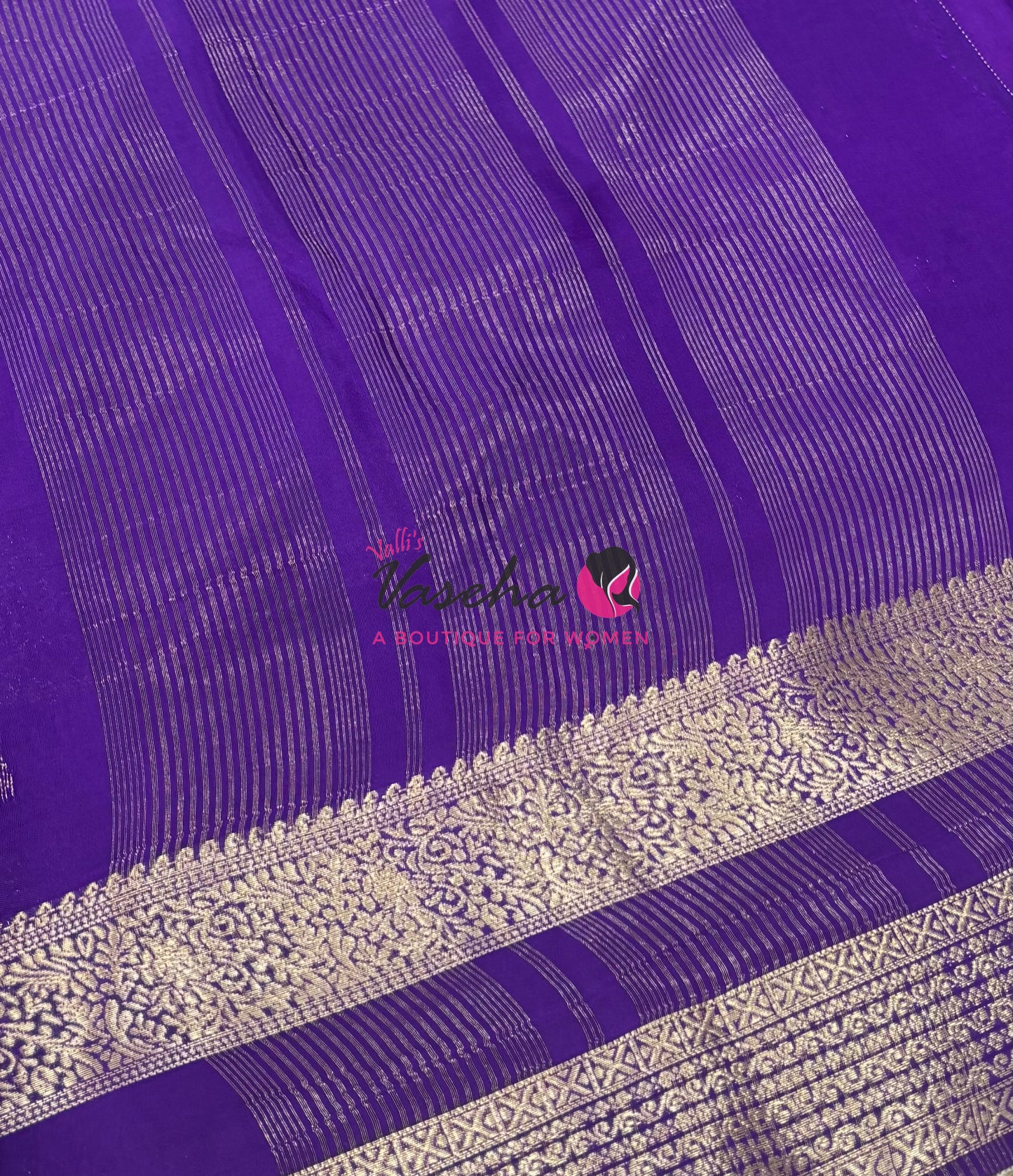 Semi Mysore Crepe Silk  - Purple Shade - VVSMC004