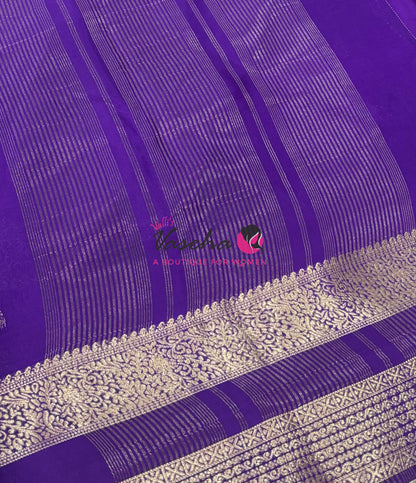 Semi Mysore Crepe Silk  - Purple Shade - VVSMC004