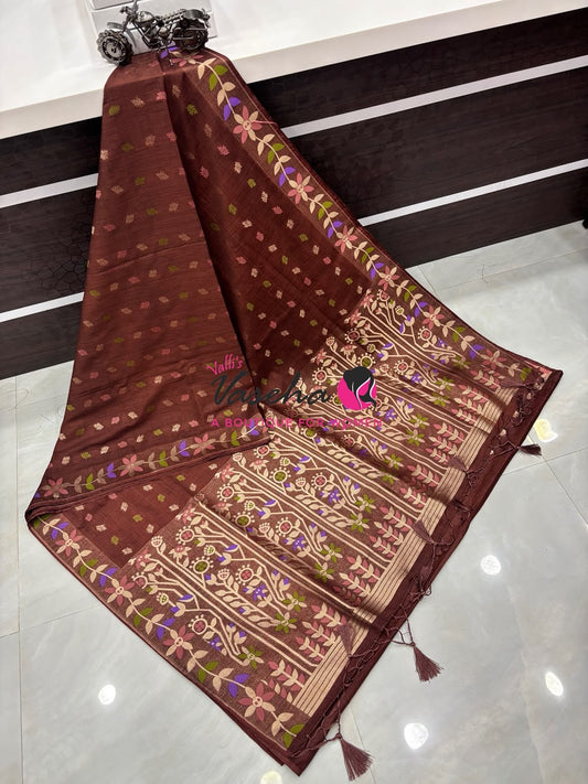 Banarasi - Heritage Meenakari Silk -   Brown Shade - VVBHS016