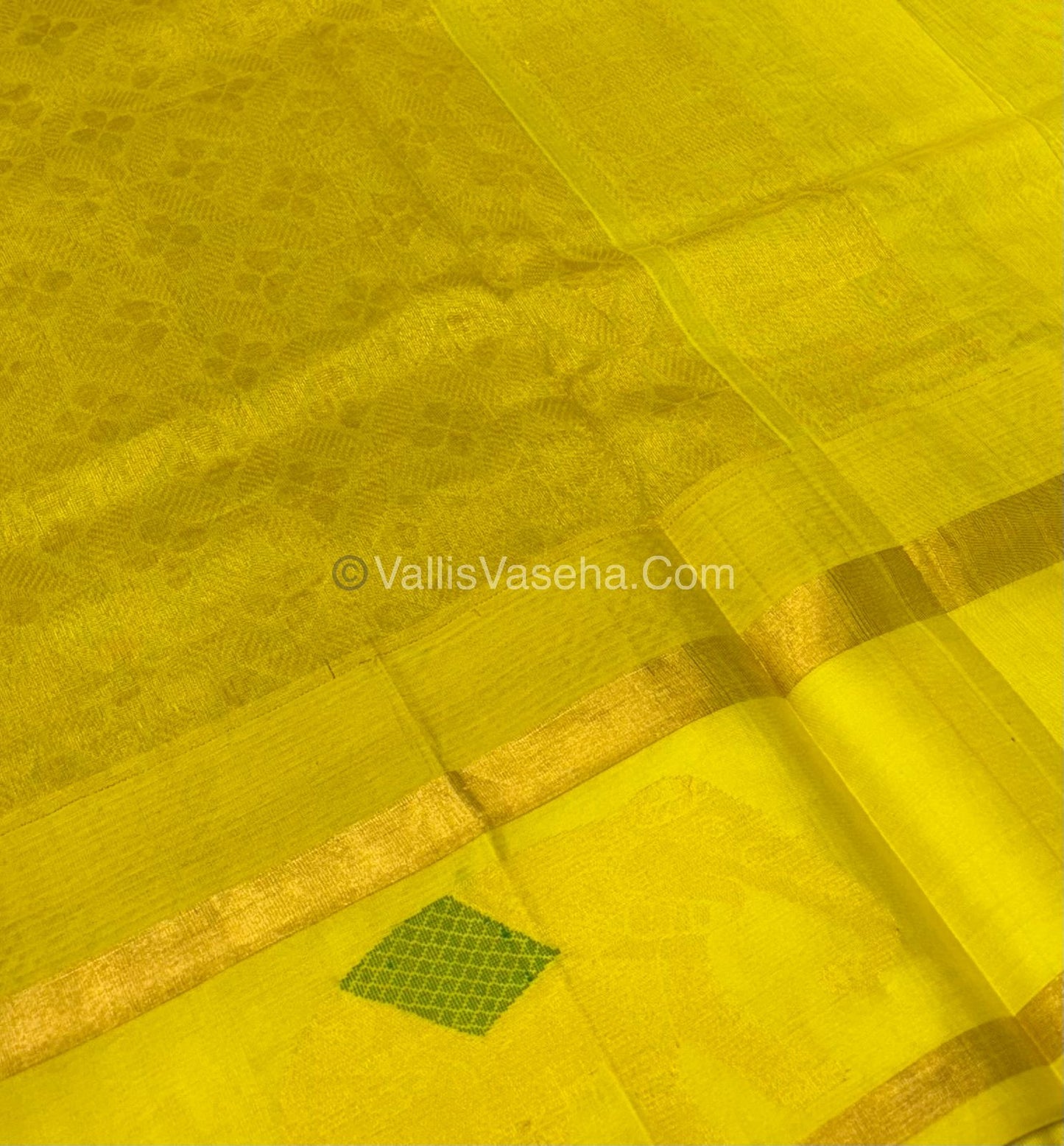 Pure Korvai Silk Cotton Saree - Border Elephant butta Design - VVKSC018