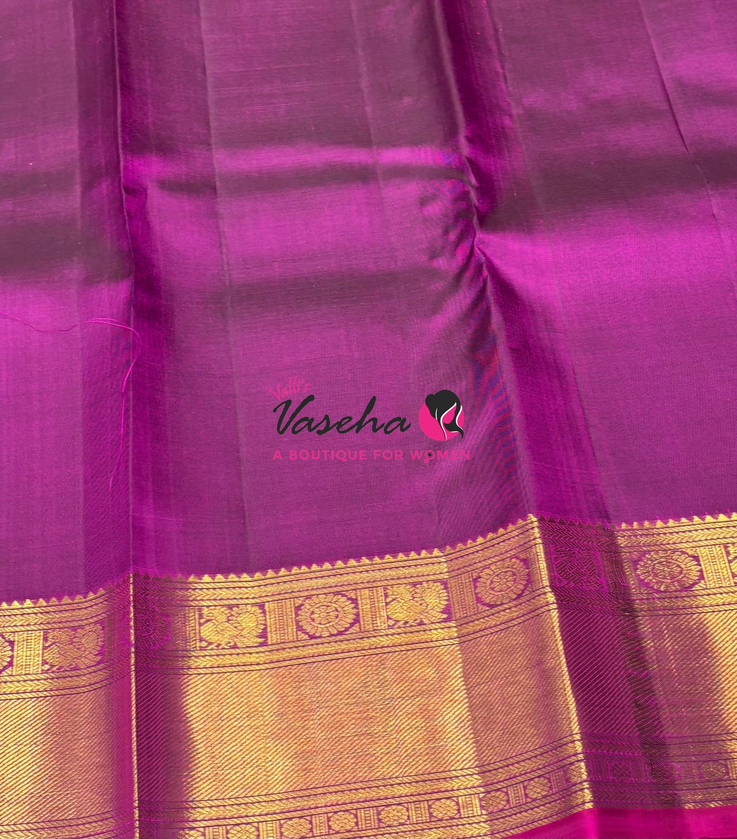 Pure Kanchipuram Silk Saree - Vairavoosi Design  - Purplish Pink Shade - VVPS059