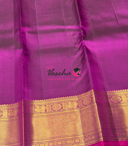 Pure Kanchipuram Silk Saree - Vairavoosi Design  - Purplish Pink Shade - VVPS059