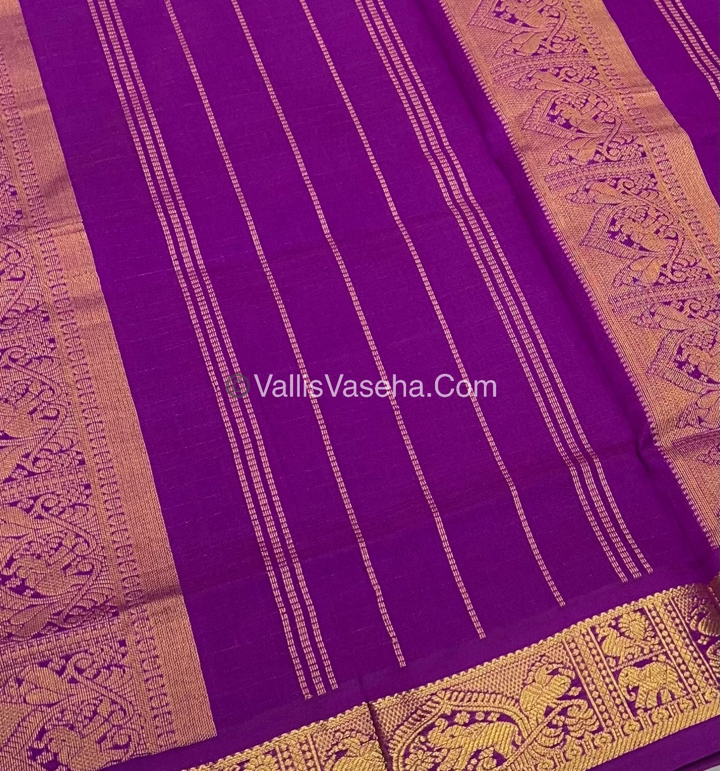 20% Offer |Semi Silk Cotton Saree |Green With Purple shade |VVSSC002