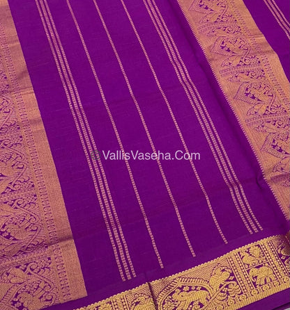 20% Offer |Semi Silk Cotton Saree |Green With Purple shade |VVSSC002