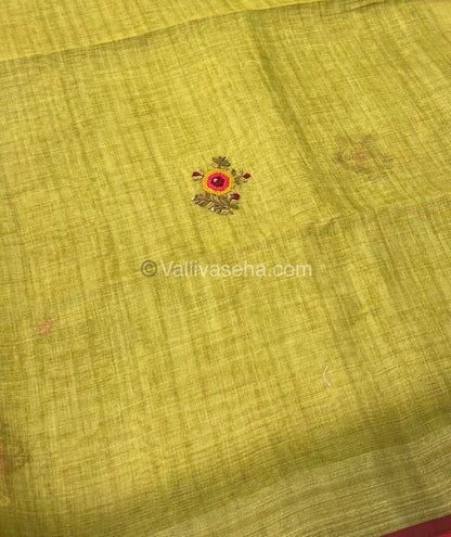 French Knot - Tissue Saree - Green Shade - VVLFN001