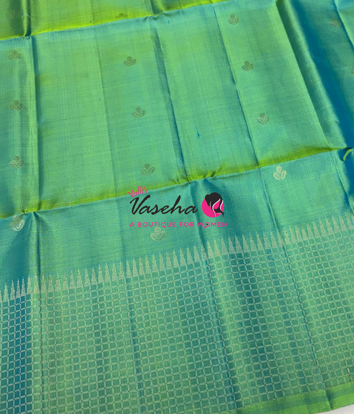 Pure Soft Silk Saree - Dual Tone Green Shade - VVPSS132