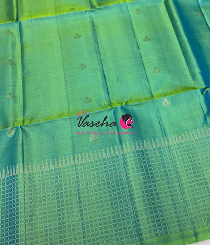 Pure Soft Silk Saree - Dual Tone Green Shade - VVPSS132
