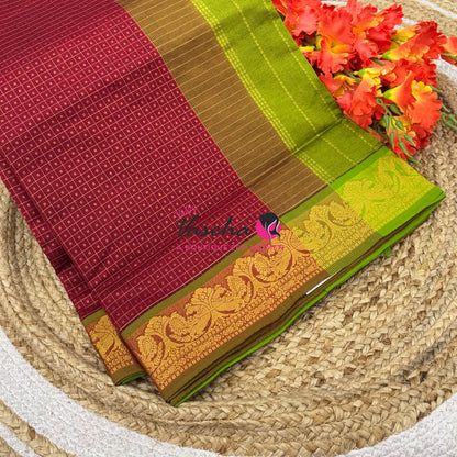 Semi Silk Cotton Saree | Lakshadeepam |VVSSC009