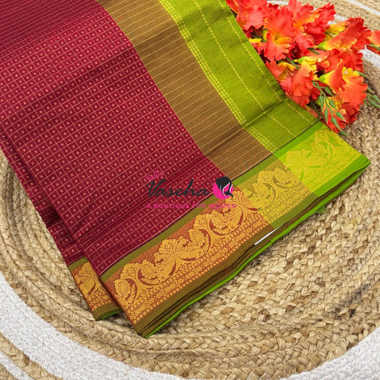 Semi Silk Cotton Saree | Lakshadeepam |VVSSC009