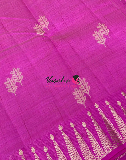 Semi Tussar Silk Saree | Pink Shade |VVSTS050