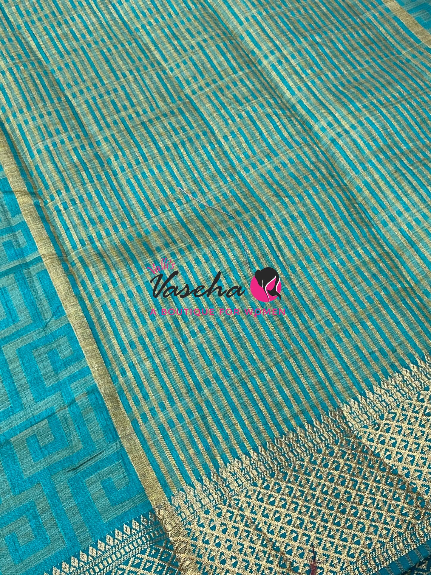 Semi Tussar Silk Saree | Blue Shade |VVSTS058