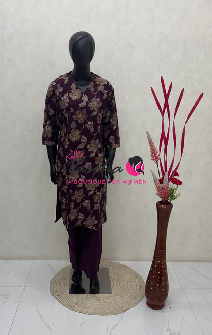 Ready Made - Top & Bottom(2pc) Co-Ord Set  - VVRMS021