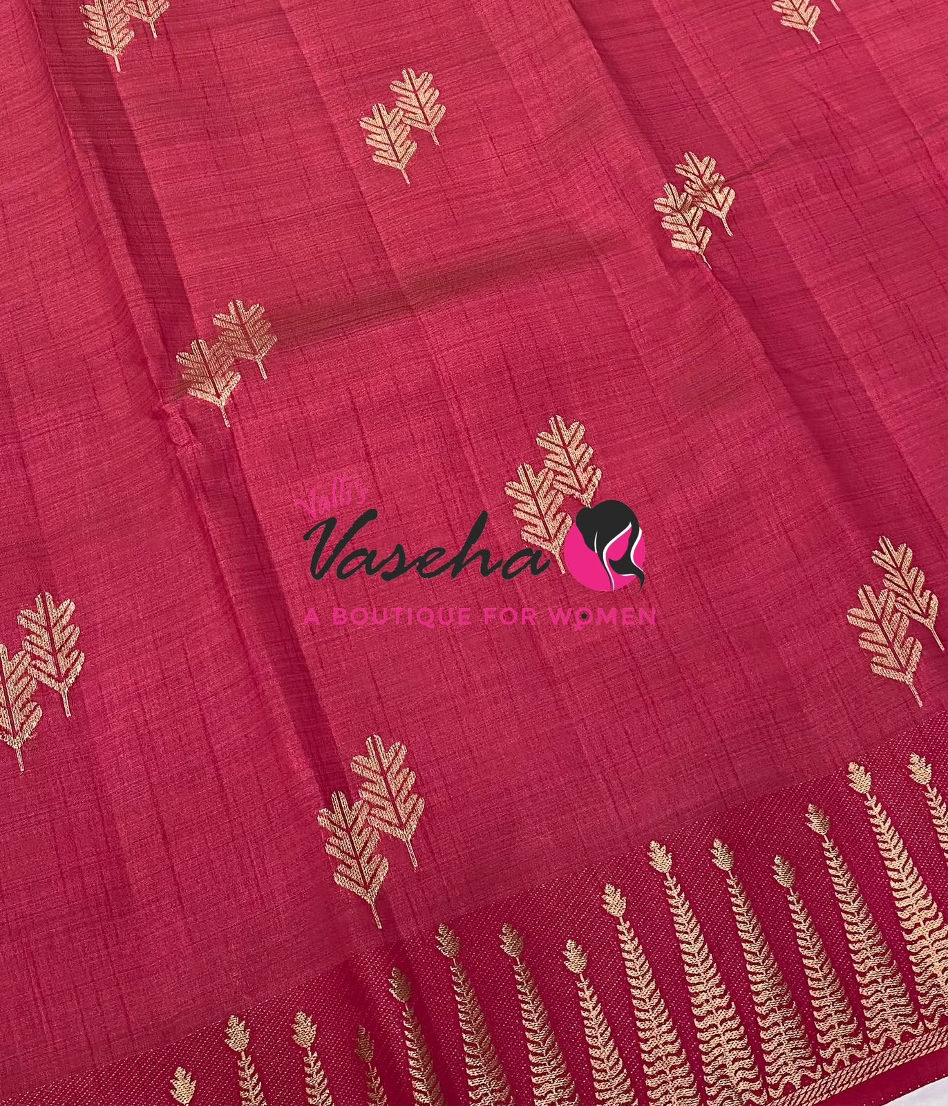 Semi Tussar Silk Saree | Dark Pink-shade |VVSTS050