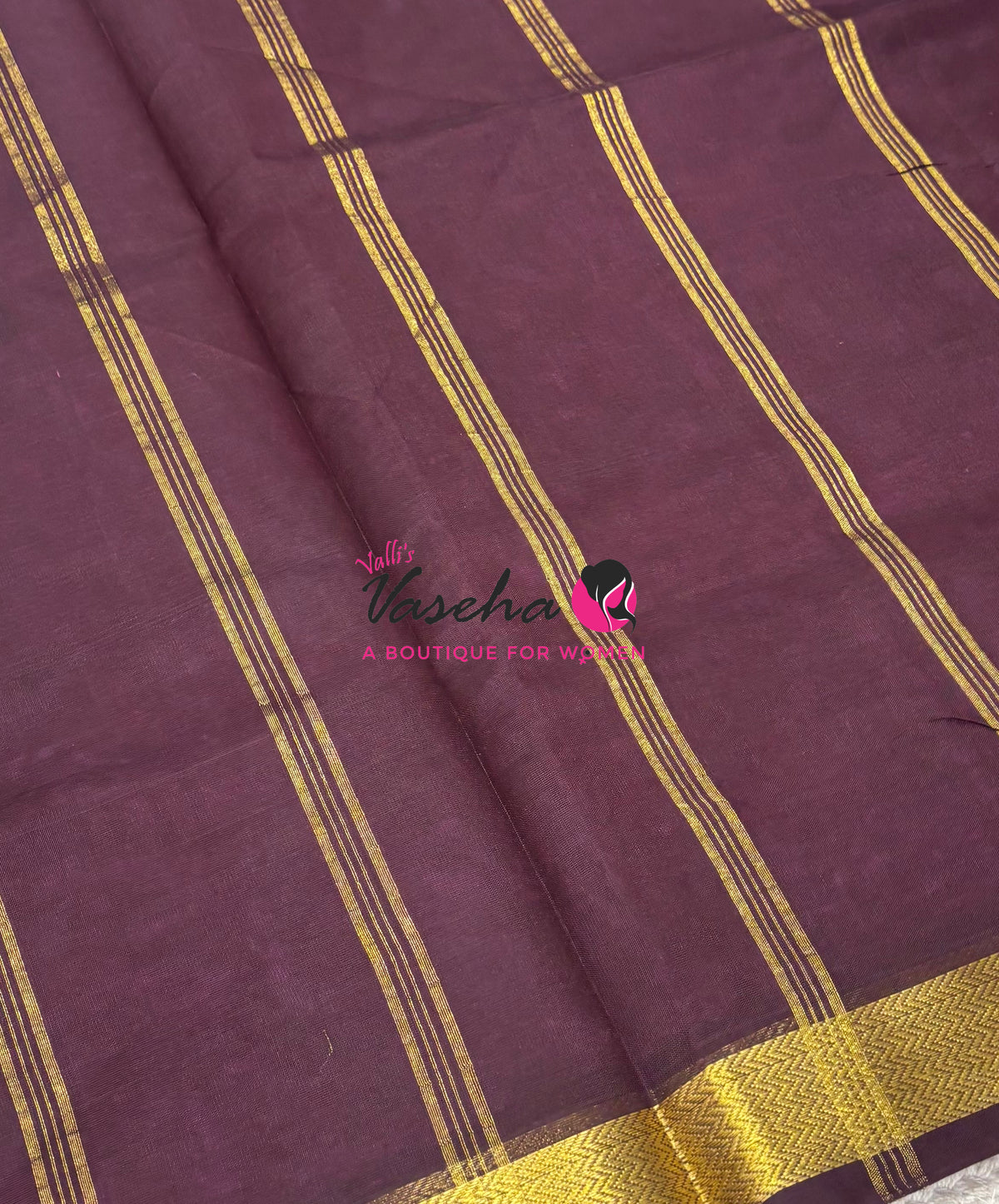 Pure Silk Cotton Sarees - Pink  With Wine - VVPSC017