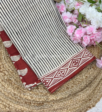 Pure Soft Mul Mul Cotton Sarees - Hand Block Prints - VVMMC006