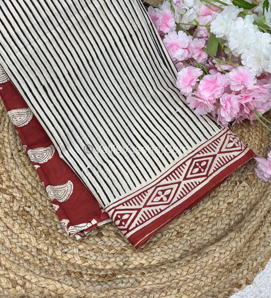 Pure Soft Mul Mul Cotton Sarees - Hand Block Prints - VVMMC006