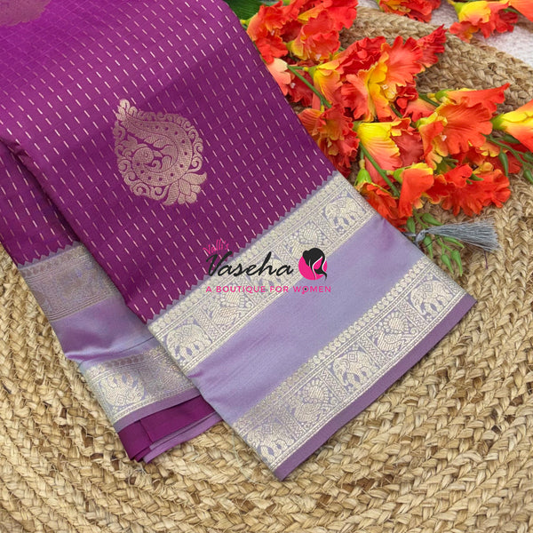 Semi Soft Silk - Onion Pink With Purple - VVSSS038
