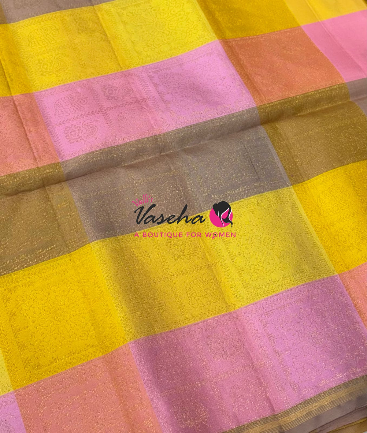 Pure Soft Silk Saree - Partly Pallu -  Half & Half Saree - Mustard Yellow  - VVPSS088