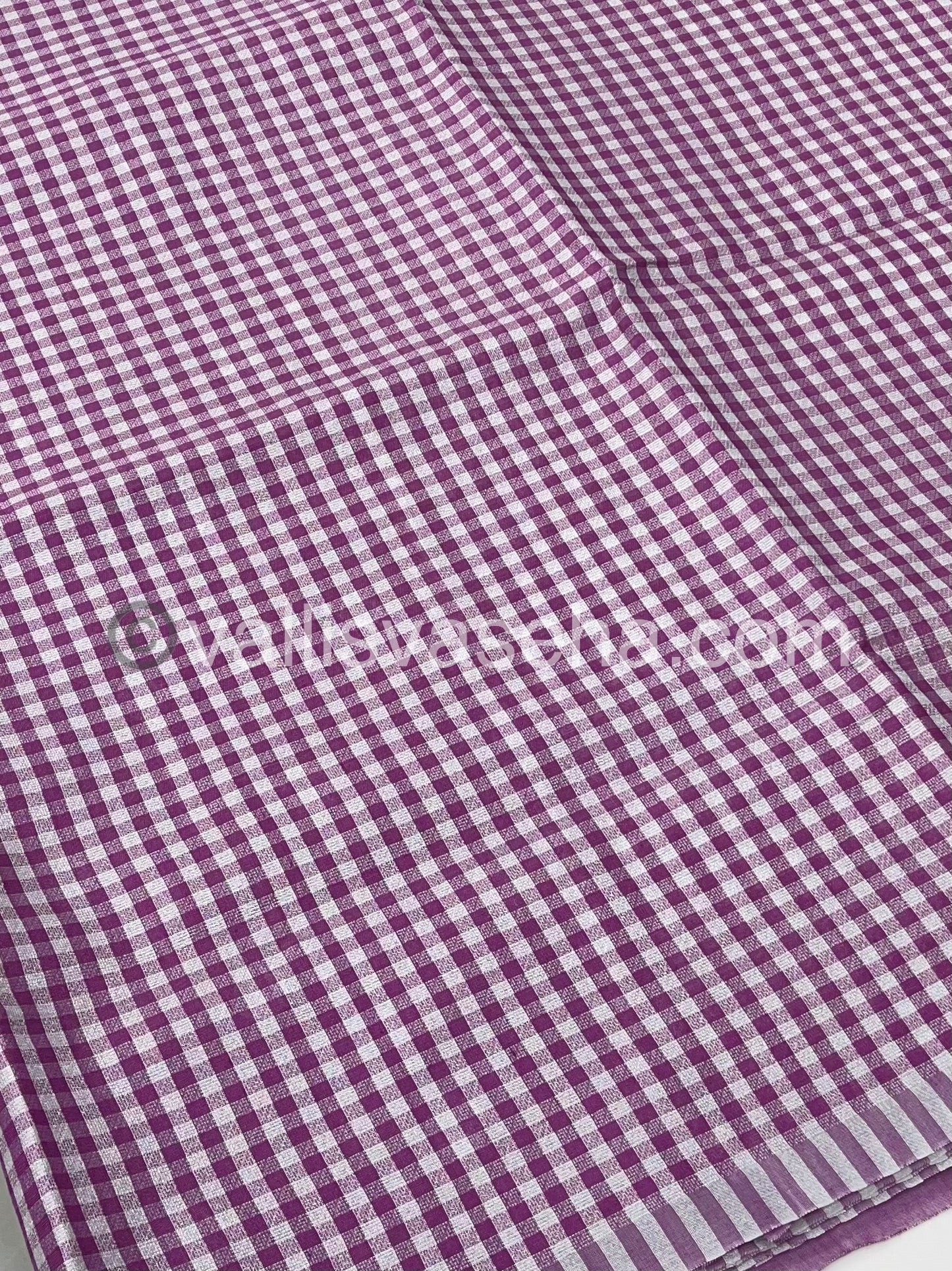 Nayanthara inspired Checks Tissue Sarees | Nayanthara Hit Design |- VVNTS001 - Purple / Lavendar shade