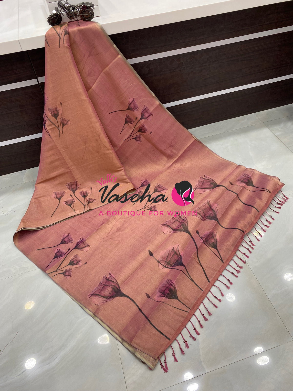 Linen Tissue Saree - VVLTS010