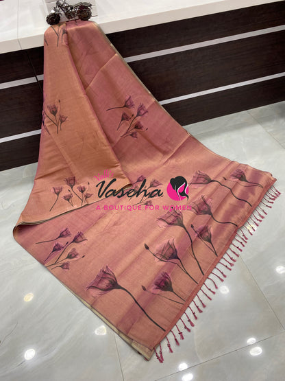 Linen Tissue Saree - VVLTS010