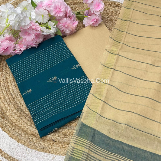 Salwar Material - Pure Cotton - Jacquard Design Set  - VVUSM008