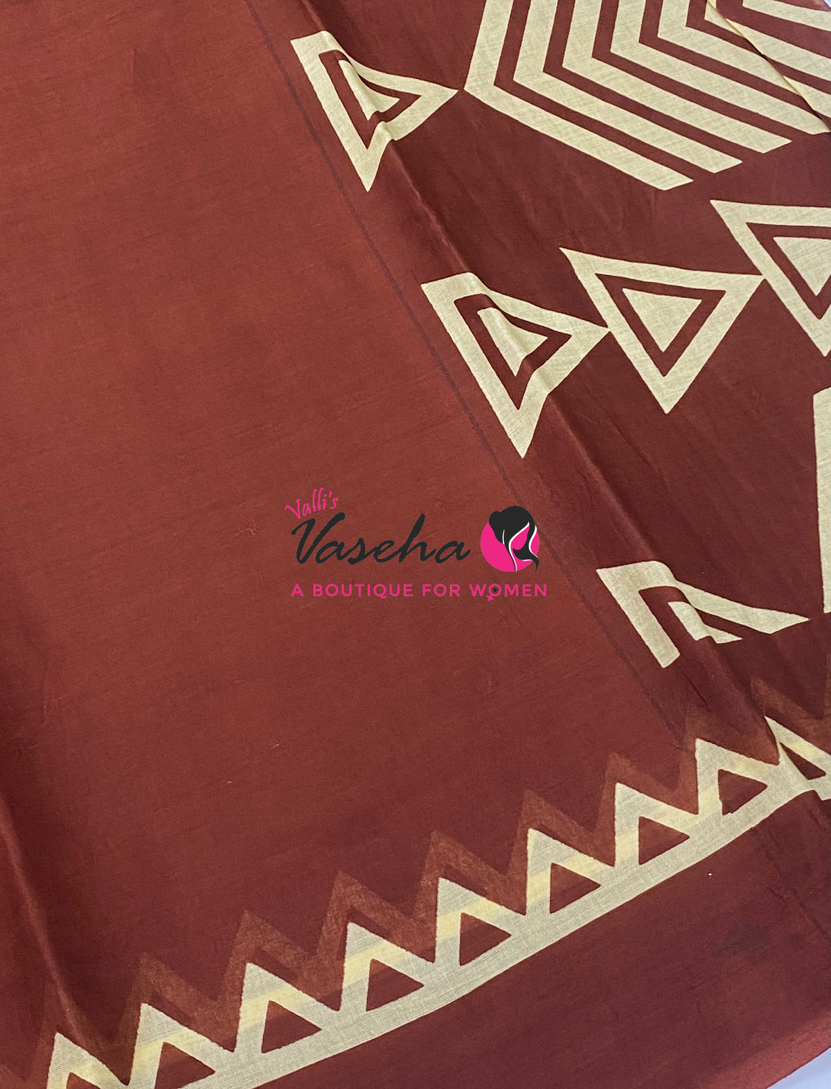 Pure Soft Mul Mul Cotton Sarees - Hand Block Prints - VVMMC011