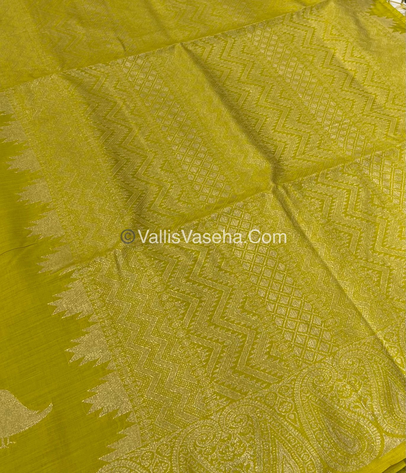 Banarasi - Heritage Silk - Semi Kathan Silk - Lemon Yellow Shade - VVBHS005