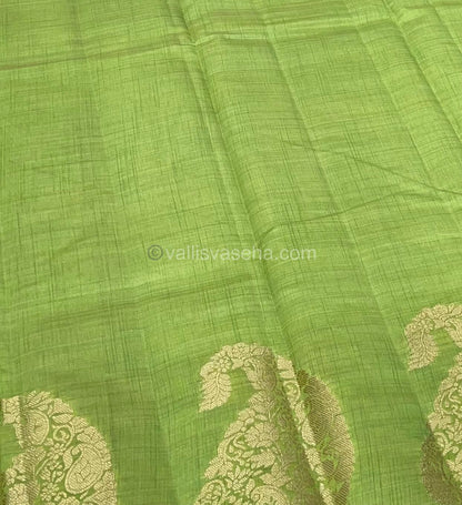 Semi Tussar Silk - Pista Green Shade - VVSTS002