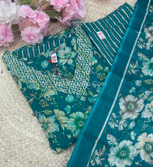 Ready Made - Anarkali - Salwar, Kameez & Duppatta(3pc)- Printed Cotton - VVAS006