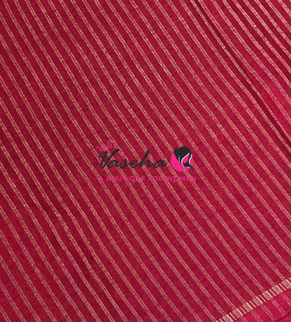 Semi Matka Tussar Silk Saree | Double Blouse | Redish, Pink Shade |VVSTS052