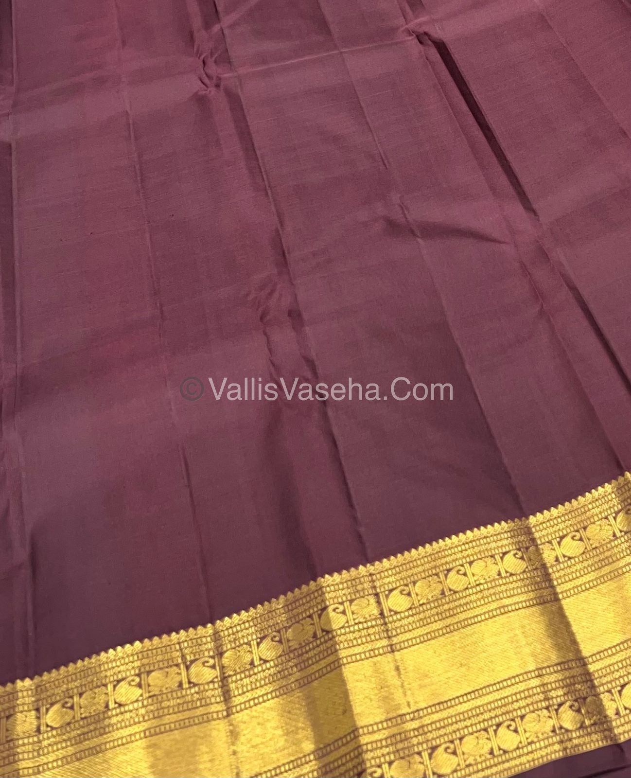 Pure Kanchipuram Silk Saree - Rust Orange & Dark Wine Purplish Brown Combo - VVPS011
