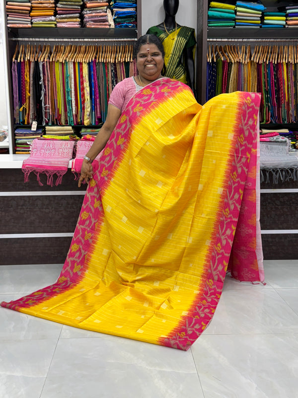 Semi Chappa Silk - Yellow with Pink- VVSC002
