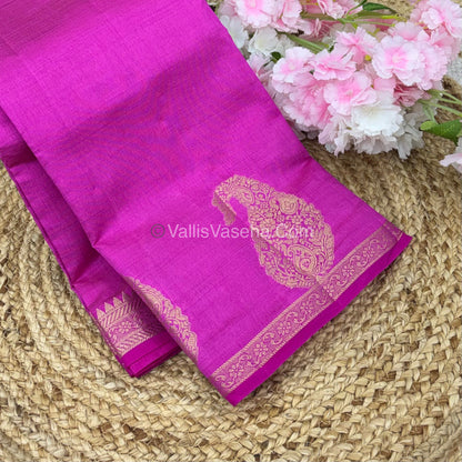 Semi Tussar Silk - Small Mango - Pink  Shade - VVSTS002
