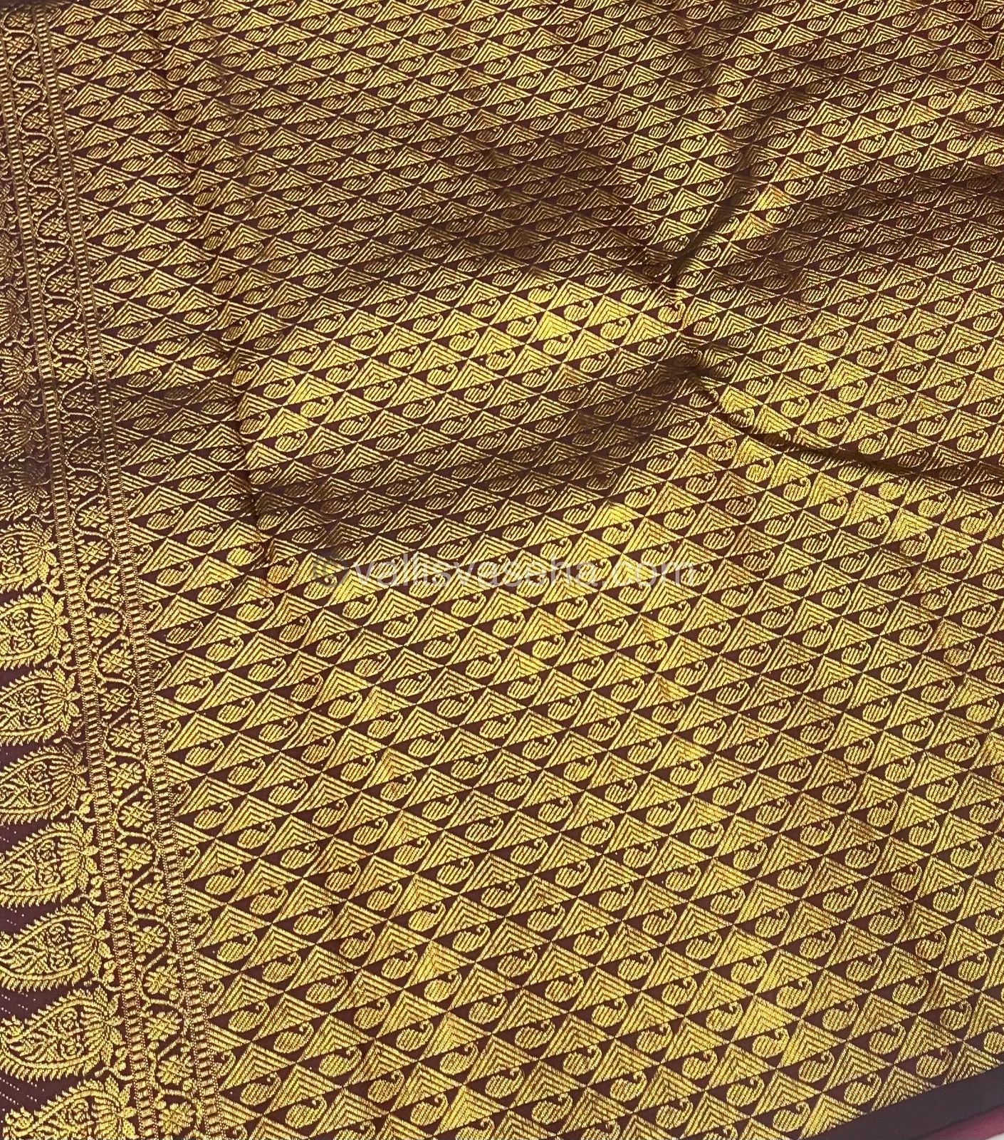 Pure Kanchipuram Silk Saree - Pazhum Pazhamum Checks - VVPS017